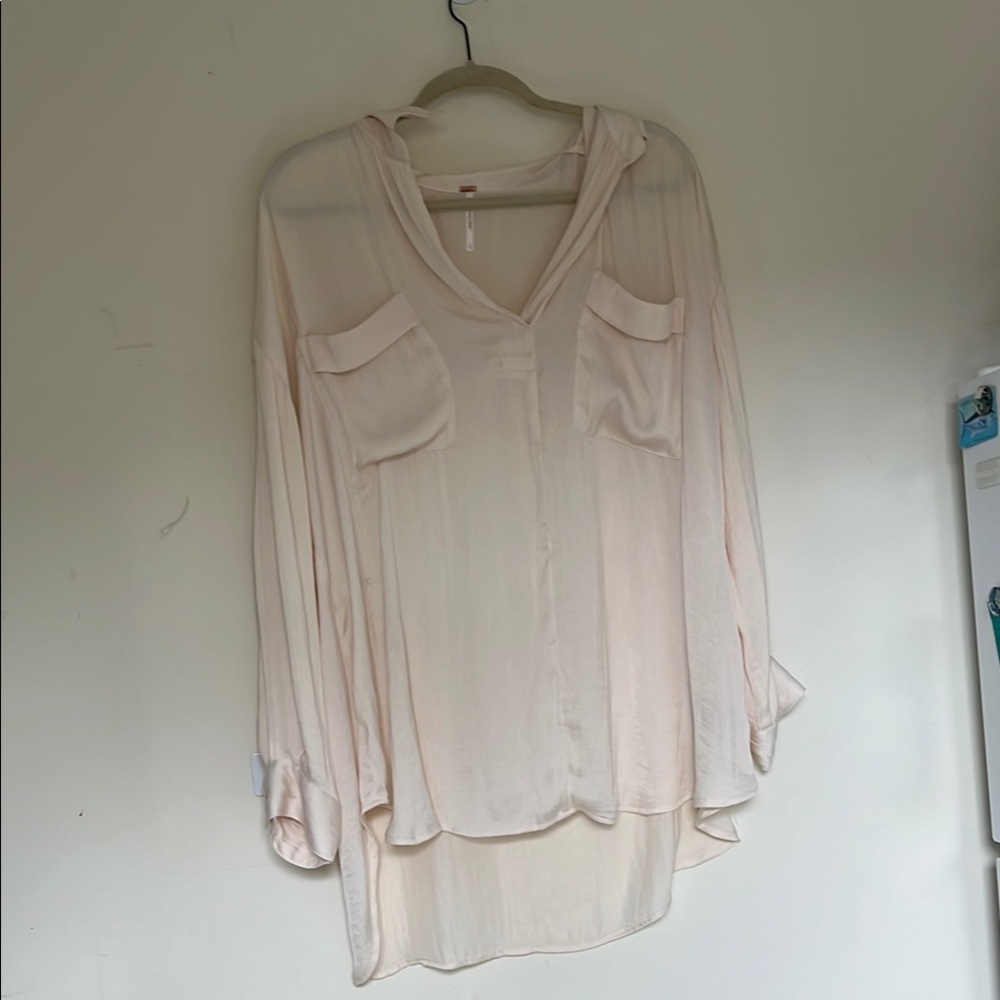 Free People Women's Cream Blouse